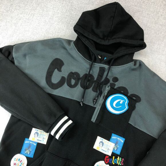 Cookies SF Berner Award Tour Hoodie Sweatshirt Mens XL Black Patches Heavyweight - Picture 1 of 12